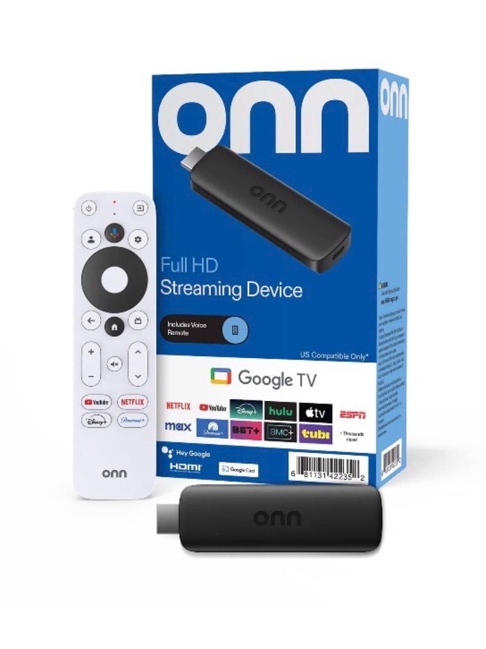 Onn Full HD Google TV Streaming Stick in Black